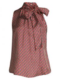 Joie - Pascale Geometric Tie Neck Blouse at Saks Fifth Avenue